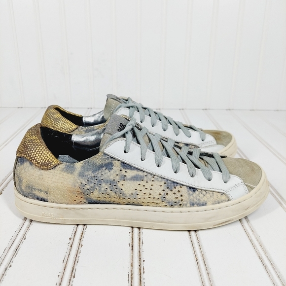 P448 Low Top Lace Up Leather Sneakers D87